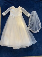 First Communion Dress Size 8 To 9 With Veil