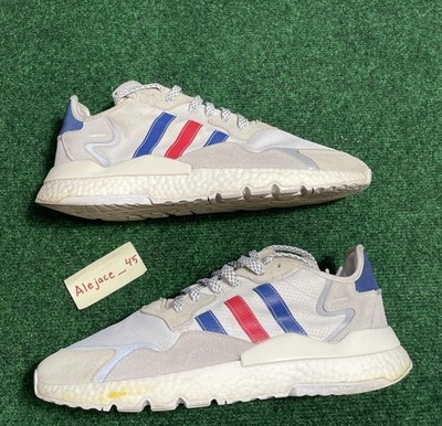 Adidas Men s Nite Jogger  White Royal Scarlet   Size 13us  FV3586