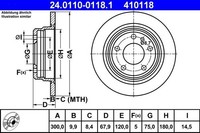 Ate 24.0110-0118.1 Bremsscheibe FüR Bmw