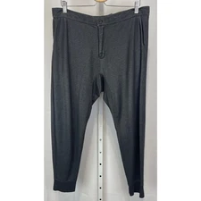 JOHN VARVATOS Luxe Zip Fly Jogger Knit Pants Casual Charcoal Gray Size M