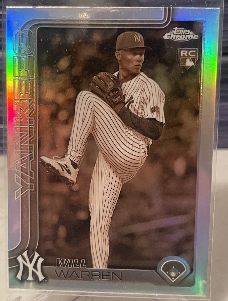 2025 Topps Chrome - Will Warren #81 Sepia Refractor (RC) Yankees Rookie
