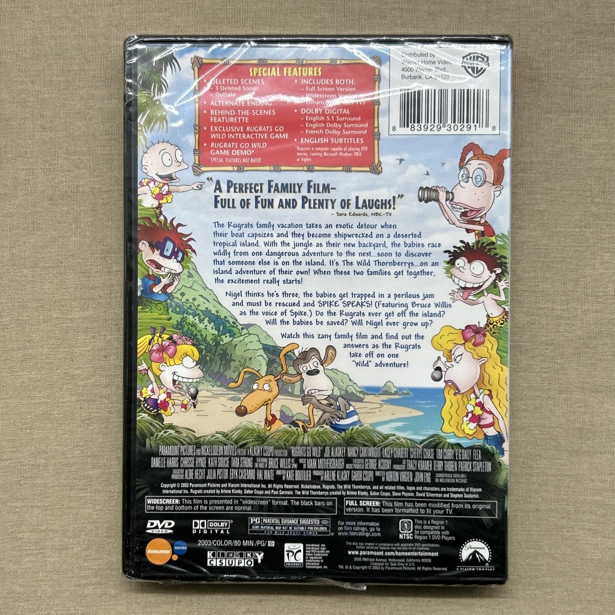 Rugrats Go Wild (DVD 2003 NEW) Nickelodeon Crossover Movie The