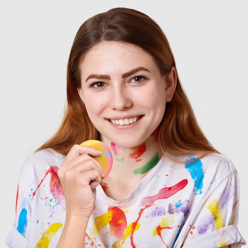 12 Pezzi Spugna Bagno Acquerello Spugne per Pittura Piccole Rotonde Ceramiche - Immagine 4 di 4