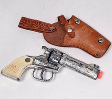 Vintage 1950’s Nichols Stallion Toy Cap Gun Western Cowboy w Holster Orange Plug