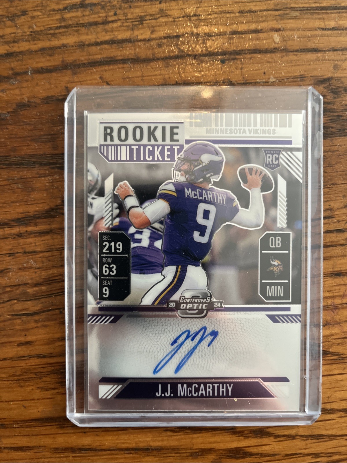 2024 Contenders Optic  Rookie Ticket RPS Autographs Variation J.J. McCarthy #101