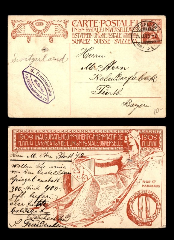Mayfairstamps Switzerland 1909 St Gallen Universal Union foundation commemoratio