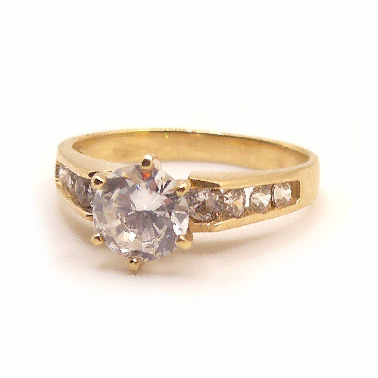 10K Yellow Gold Pavé CZ Solitaire Engagement Ring… - image 19