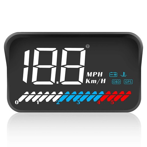 Head Up Display Car Universal Dual System 3.5 Inches HUD, Speedometer OBD2 GP...