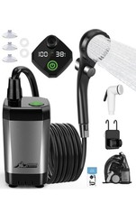 Portable Shower for Camping Digital Display Outdoor Shower Rechargeable Pump