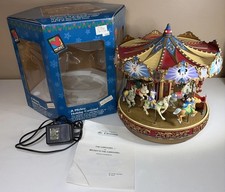 MR CHRISTMAS Disney MICKEY HOLIDAY CAROUSEL Lights Music *READ* FOR PARTS/REPAIR