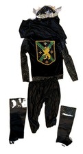 kids medieval king knight costume black silver size small