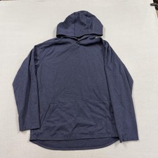 Mizzen+Main Hoodie Sweatshirt Mens XL Blue Jersey Pullover Lightweight Stretch