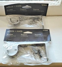 TWO Allen + Roth Support Brackets Model 1219434 Brushed Nickel Brand New