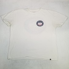 Quiksilver Men's White Quiksilver USA Flag Logo Graphic T-Shirt Size Large Casua
