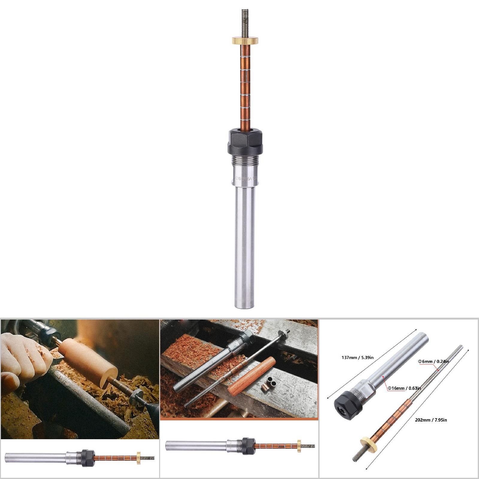 Woodworking Pen Turning Mandrel Lathe Parts Mechanical Tool Straight Shank❀