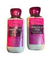 Bath Body Works Set of 2 Bottles PERFECT IN PINK Daily Body Lotion Cream 8 oz