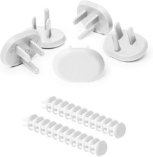 Child Safety Outlet Covers, 24 Pack, Secure Plug Protectors, White