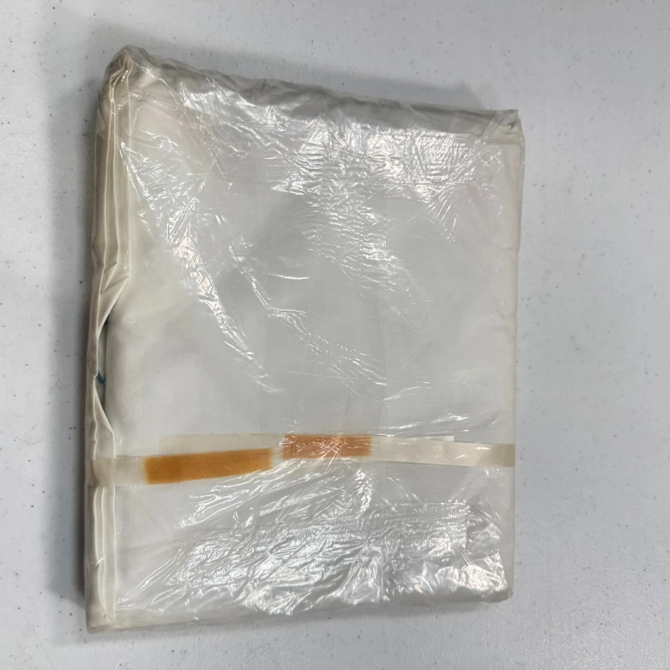 vintage springmaid flat sheet twin blue floral blend mcm retro 70s NOS usa - Image 4 of 4