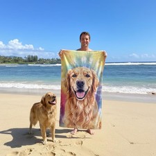 Custom Pet Portrait Beach Towel