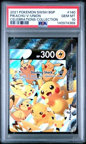 2021 POKEMON SWSH PROMO CELEBRATIONS COLLECTION #140 PIKACHU V-UNION PSA 10
