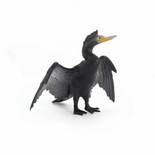 Cormorant Figurine Textured Animal Model Feathered for Bookshelf, Birdwatchers