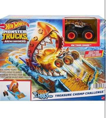  Hot Wheels Monster Trucks Arena Smashers Treasure Chomp Challenge Spielset