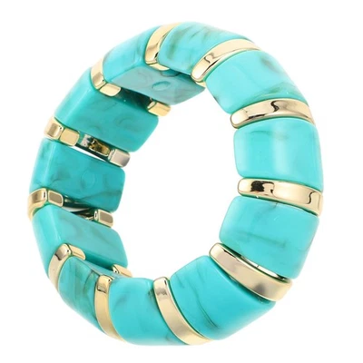 4 Stück Wiederverwendbare Acryl Armreif Armbänder für Frauen Himmelblau Geometrisch Manschette - Bild 1 von 4