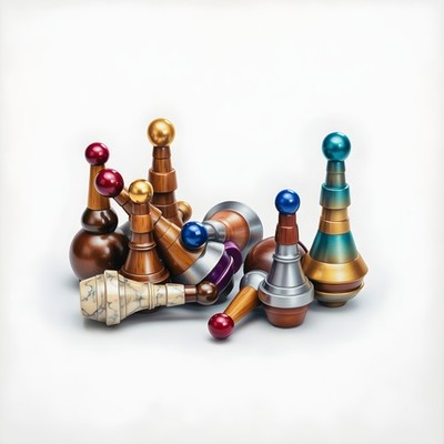 Murderville Juggling Pins | Sci Fi Terrain Scatter Props for Tabletop Games |