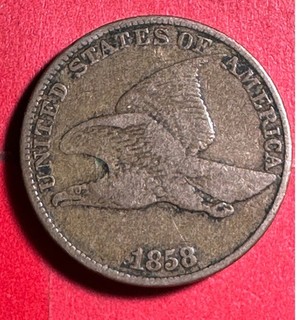 1858 LL US Flying Eagle Cent! Fine! Old US Coin!
