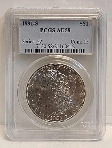 1881-S $1 Morgan Silver Dollar PCGS AU 58