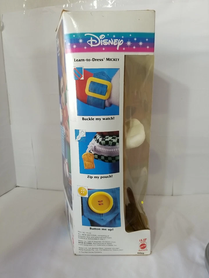 Muñeca de colección Disney Mickey Mouse Aprende a Vestir 1993 Mattel Nueva en Caja Foto 4 de 4
