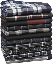 11 Pieces Men  S Handkerchiefs, Black Cotton Handkerchiefs for Men with 17"X17"