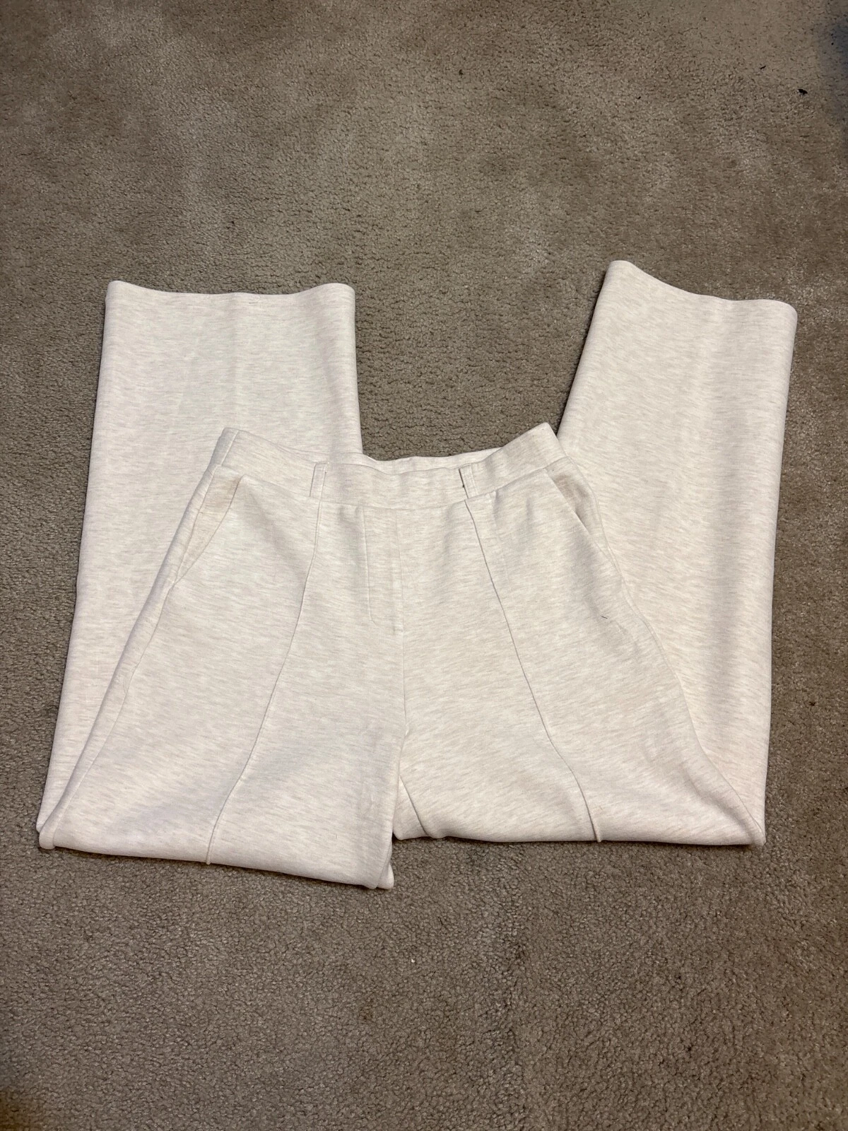 OGL Pants Womens Small Cream Wide Leg Tencel Wool Casual Office Minimalist
