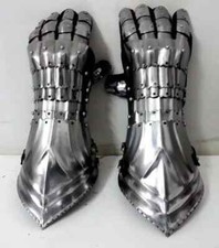 18GA Steel Medieval Knight Late Gothic Finger Gauntlets wearable Armor Gloves