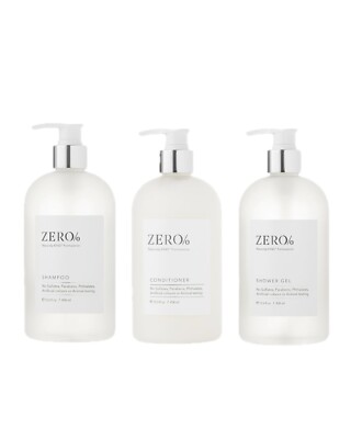 Zero% Shampoo, Conditioner & Duschgel von Gilchrist & Soames 443ml Luxushotel 