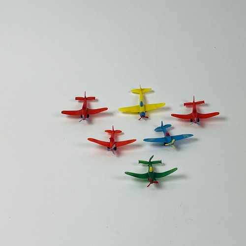 Vintage 1950's Lot of 6 Miniature Plastic Toy Airplanes Hong Kong