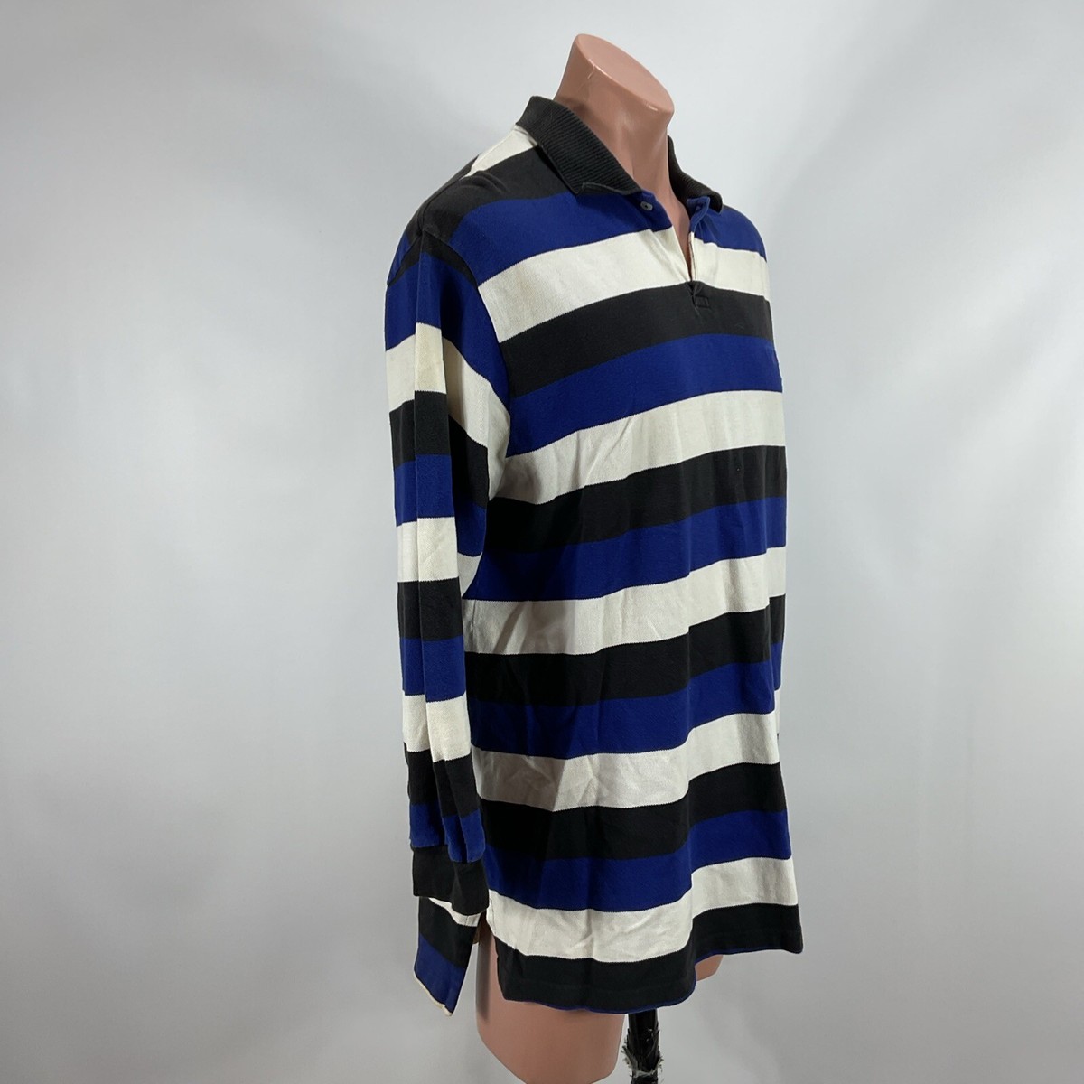 VTG 90s y2k Polo Sport Ralph Lauren Blue Black White Striped VTG 90s y2k Polo Sport Ralph Lauren Blue Black White Striped