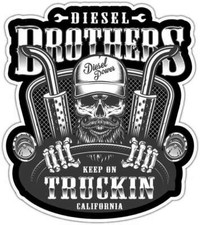 Keep On Trucking Truck Driver Skull Car Bumper Window Sticker Decal 4"X5"