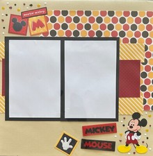 Disney 12x12 Premade Scrapbook Page-Meeting Mickey