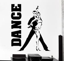 Wall Sticker Dance Dancing Man And Woman Vinyl Decal z3018 