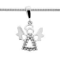 WeißGold Schutz Engel Echt Gold 585 Baby Taufe Kinder Frauen Mit Silber Kette