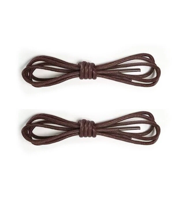 Bottes habillées marron foncé 2,5 mm fines rondes cirées lacets corde ficelle