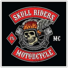Skull Riders Motorcycle Club MC Bicker Bike Car Bumper Window Sticker Decal 4.6"