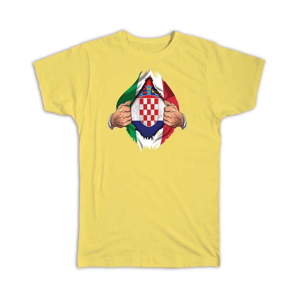 Gift T-Shirt : Croatia Italian Flag Chest Croatian