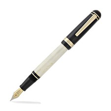 Laban 325 Cambridge Fountain Pen with Black Cap & Ivory Barrel - Fine Point -NEW
