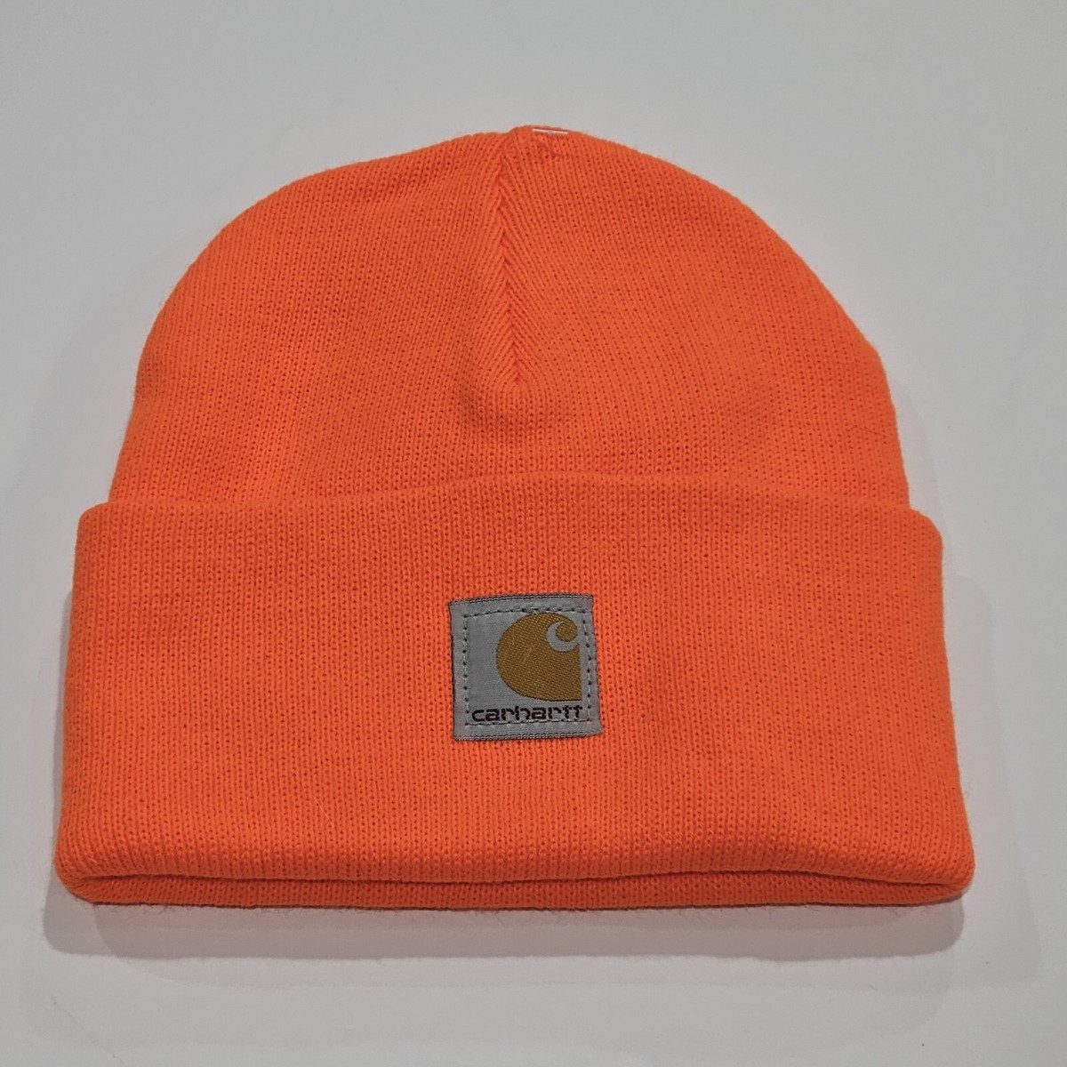 NWT Carhartt Kids Youth Acrylic Watch Hat Brite Orange Winter Knit