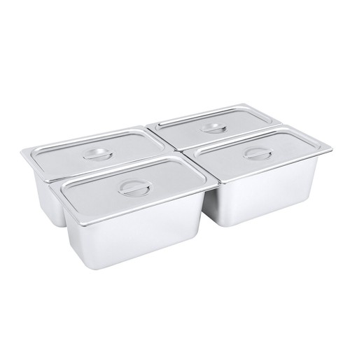 4x GN Beh?lter 1/3 GastroNorm Edelstahl Gastronomiebeh?lter mit Deckel 6" Tiefe - Bild 5 von 10