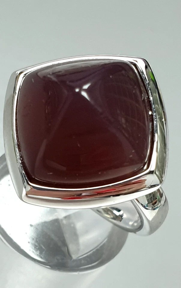 Pierre Lang - PL Ring RH/Rhodium - rotbrauner Stein RG VIII /18,1mm/57 top ! - Bild 3 von 4