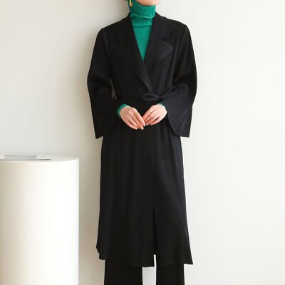 Pleats Please Issey Style Pleated Long Coat with Large Lapel, Pleated Long Coat