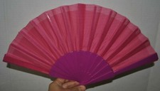 Hand Fan Abanico de Mano Bolsillo plastic flamenco Dance Baile fuchsia NEW